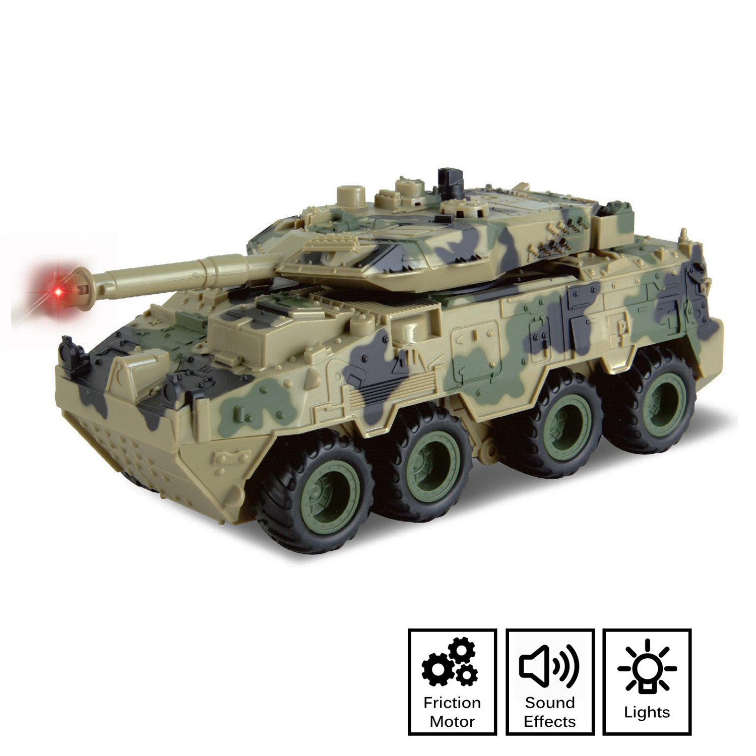 Camouflage Battle Tank Toy Friction Powered Push And Go With Lights Sounds Nice Quality Details Pivoting Top Action Military Play Imagination Army Car Armored Vehicle Perfect Kids Gift